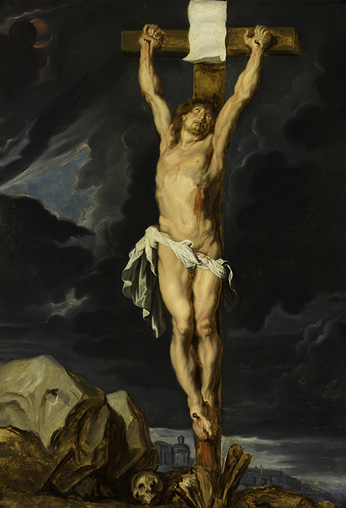 Christ on the Cross, by Rubens, hangs in the Museum and Gallery at BJU, November 29, 2016. (Copy photo, Hal Cook)