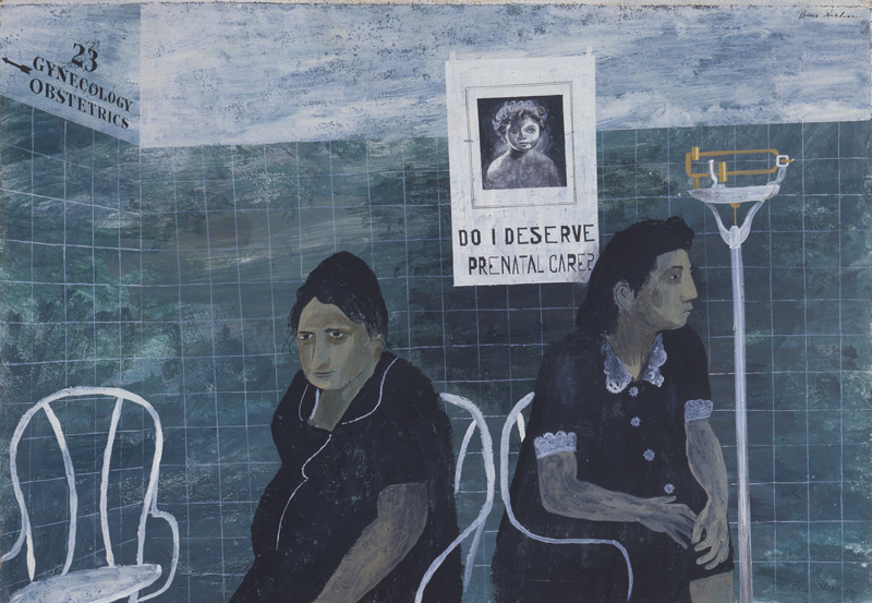 Ben Shahn (American, b. Lithuania, 1898 – 1969), “The Clinic,” 1944. Tempera on paper mounted on Masonite, 15 5/8 × 22 3/4 inches. Georgia Museum of Art, University of Georgia; Eva Underhill Holbrook Memorial Collection of American Art, University purchase. GMOA 1948.204.