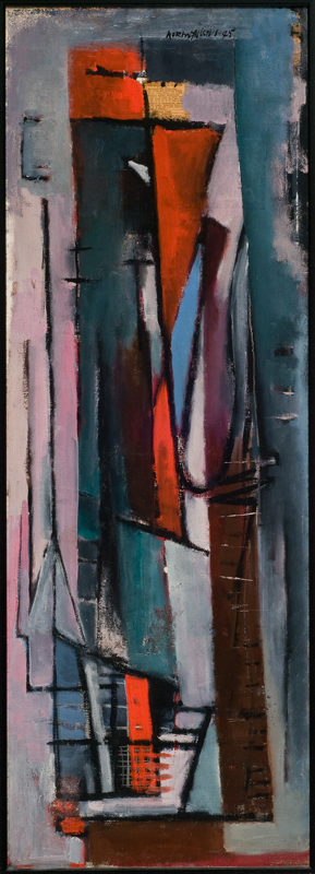 Norman Lewis (American, 1909 – 1979), untitled, 1945. Oil on canvas with collage. Georgia Museum of Art, University of Georgia; The Larry D. and Brenda A. Thompson Collection of African American Art. GMOA 2012.134.