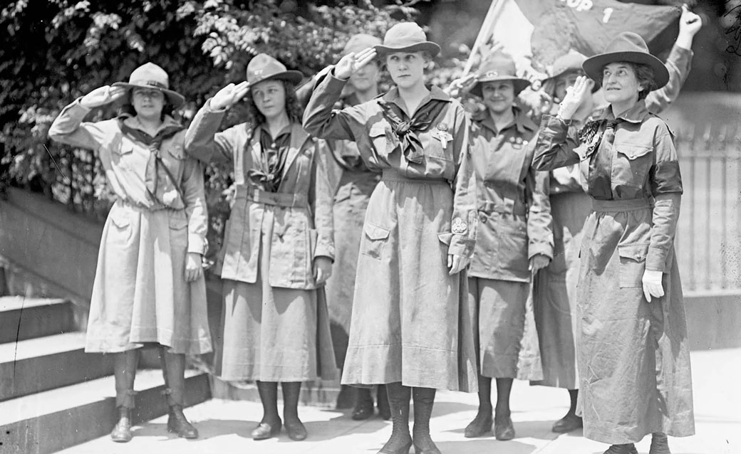 photograph of a Girl Scout troop from 1912